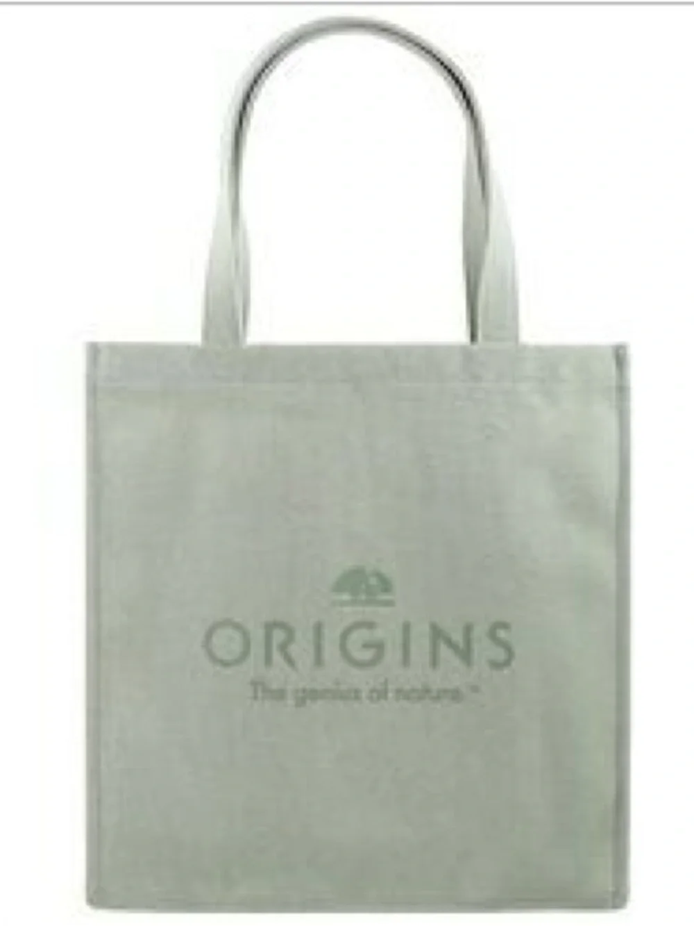 Origins Natural Canvas Square Shoulder Tote Bag Earth Olive Sage Light Green